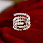 18K Gold Pink Pearl Open Ring - Natural High Luster Pearl Band Ring Etsy