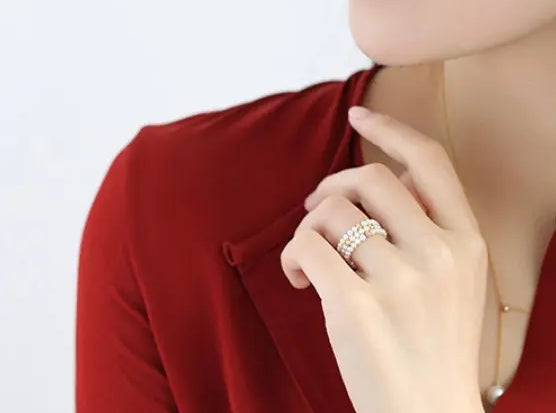 18K Gold Pink Pearl Open Ring - Natural High Luster Pearl Band Ring Etsy