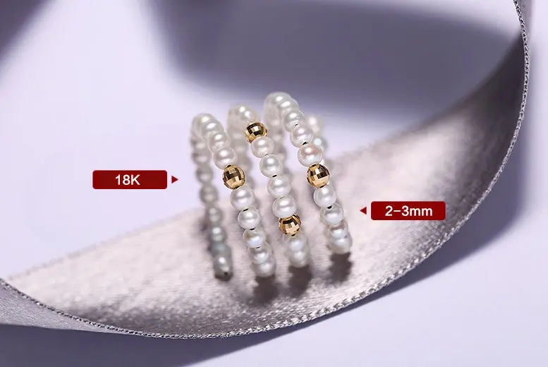 18K Gold Pink Pearl Open Ring - Natural High Luster Pearl Band Ring Etsy