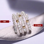 18K Gold Pink Pearl Open Ring - Natural High Luster Pearl Band Ring Etsy