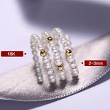 18K Gold Pink Pearl Open Ring - Natural High Luster Pearl Band Ring Etsy