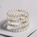 18K Gold Pink Pearl Open Ring - Natural High Luster Pearl Band Ring Etsy