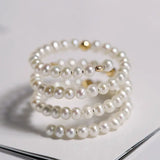 18K Gold Pink Pearl Open Ring - Natural High Luster Pearl Band Ring Etsy