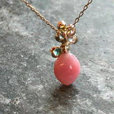Queen Conch Pearl Necklace - 18K Gold Paraiba Pink Pearl Pendant Etsy