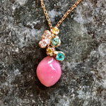 Queen Conch Pearl Necklace - 18K Gold Paraiba Pink Pearl Pendant Etsy