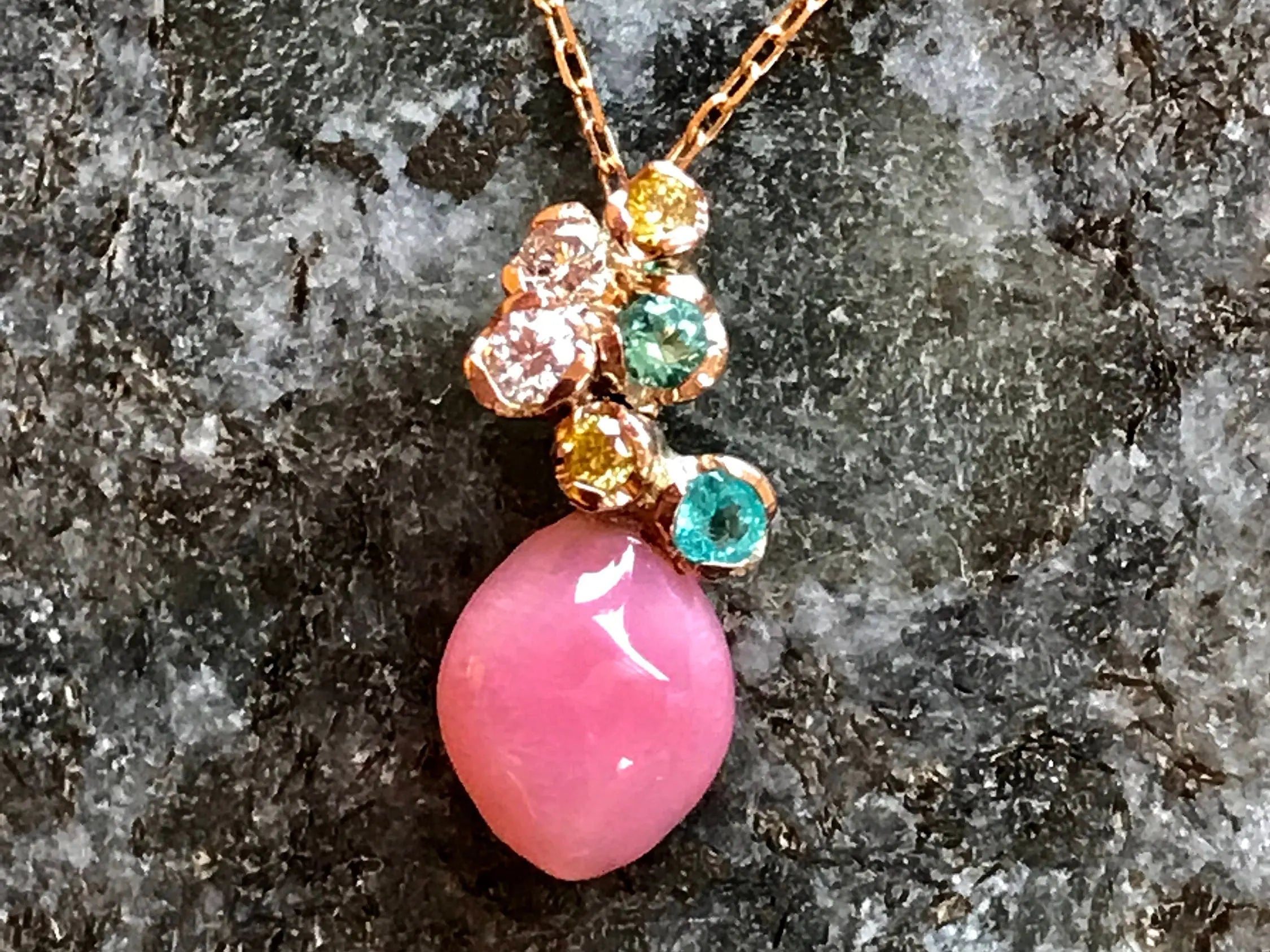 Queen Conch Pearl Necklace - 18K Gold Paraiba Pink Pearl Pendant Etsy