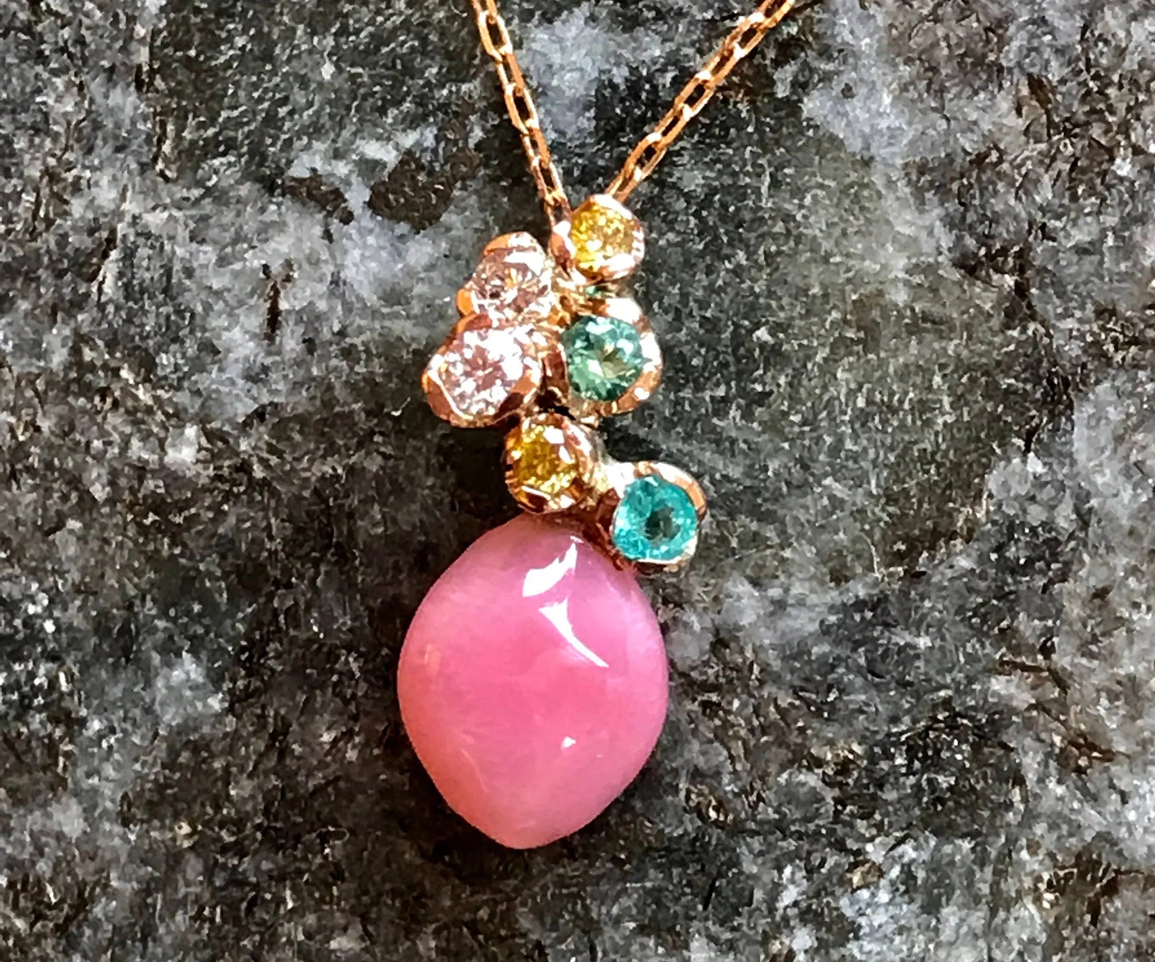 Queen Conch Pearl Necklace - 18K Gold Paraiba Pink Pearl Pendant Etsy