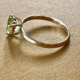 丨Special Offer丨Natural Green Morganite Cocktail 14k Solid Yellow Gold Ring, Green Triangle Etsy