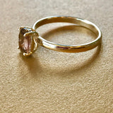 丨Special Offer丨Natural Morganite Cocktail 14k Solid Yellow Gold Ring - Toffee - Brown Oval, Solitaire Rings, Cocktail Ring, Stackable Rings Etsy
