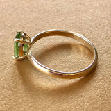 丨Special Offer丨Natural Morganite Cocktail 14k Solid Yellow Ring - Green Oval, Handmade, Solitaire Rings, Cocktail Ring Etsy