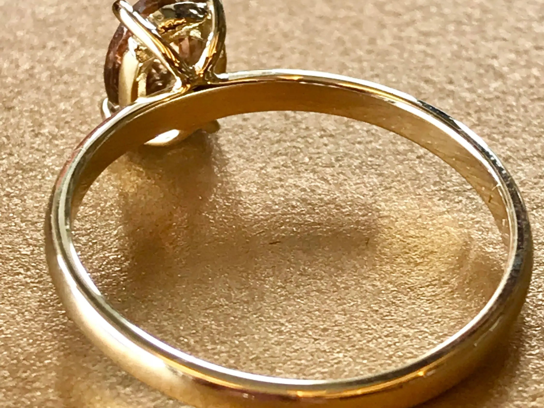 丨Special Offer丨Natural Morganite Cocktail 14k Solid Yellow Gold Ring - Toffee - Brown Oval, Solitaire Rings, Cocktail Ring, Stackable Rings Etsy