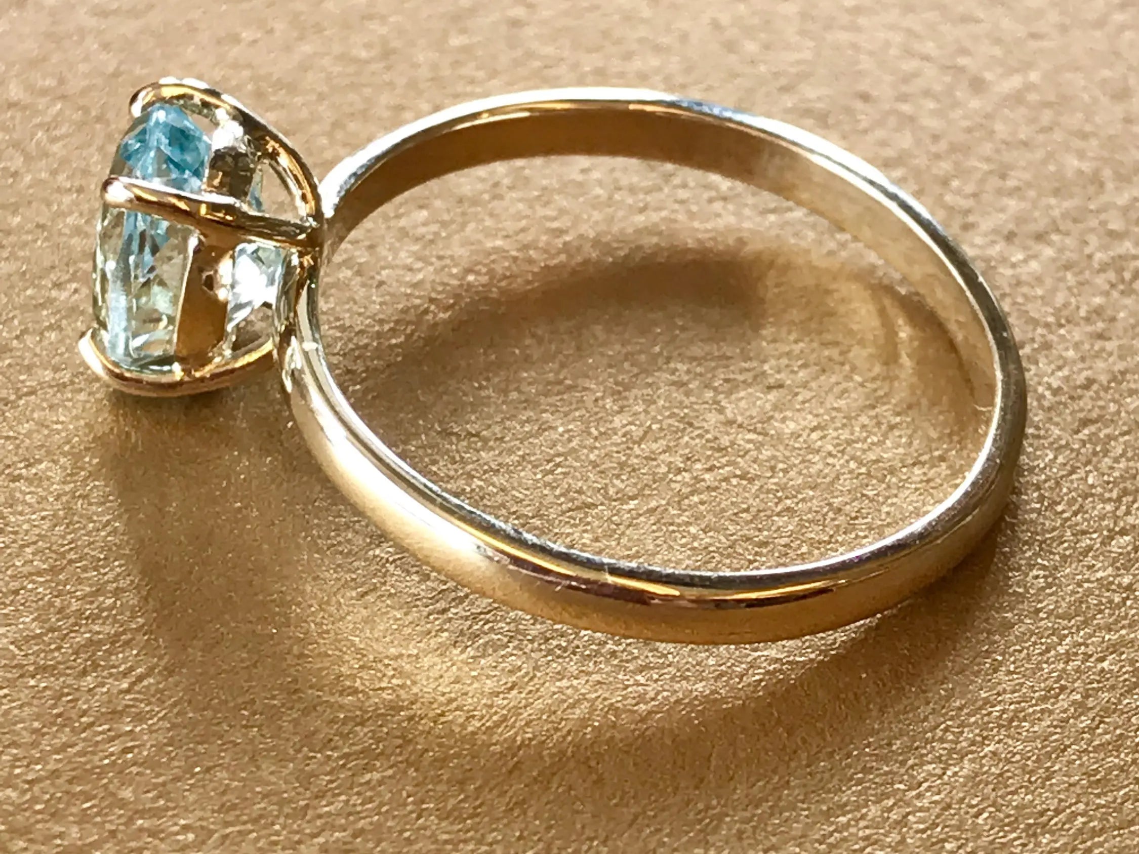 Superior Natural Aquamarine Oval Cut, 14k Solid Yellow Gold Cocktail Ring, Handmade, Gift for Her, Anniversary Gift Idea, Fine Jewelry Etsy