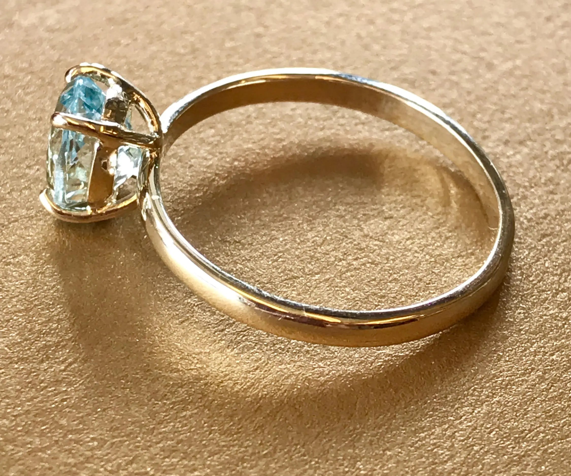 Superior Natural Aquamarine Oval Cut, 14k Solid Yellow Gold Cocktail Ring, Handmade, Gift for Her, Anniversary Gift Idea, Fine Jewelry Etsy