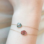 Natural Blue Pink Watermelon Tourmaline Bracelets,14k Soild Yellow Gold, Brazil Tourmaline, Charm Bracelets, Gift for her, Anniversary Gift Etsy