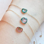 Natural Blue Pink Watermelon Tourmaline Bracelets,14k Soild Yellow Gold, Brazil Tourmaline, Charm Bracelets, Gift for her, Anniversary Gift Etsy