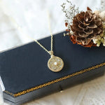 Opal & Mother of Pearl 18K Yellow Gold Necklace, Gift for Her, Anniversary Gift Idea, Retro Jewelry, Fine Jewelry, Antique Jewelry Etsy