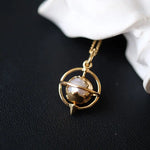 Earth AAAA+ Akoya Pearl Planet Charm 18K Solid Yellow Gold, Globe Pendant Planet Charm Pearl Pendant, Gift for Her, Anniversary Gift Idea Etsy