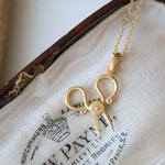Emerald Cabochon Scissor Design Necklace - 18K Yellow Gold Etsy