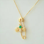 Emerald Bee Pendant Necklace  Brooch - 14K Yellow Gold Etsy