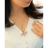 Conch Pearl  Diamond Necklace - 18K White Gold Leaf Design Etsy