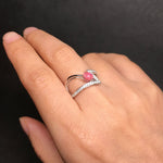 Chevron Conch Pearl  Diamond Engagement Ring - 18K White Gold Etsy