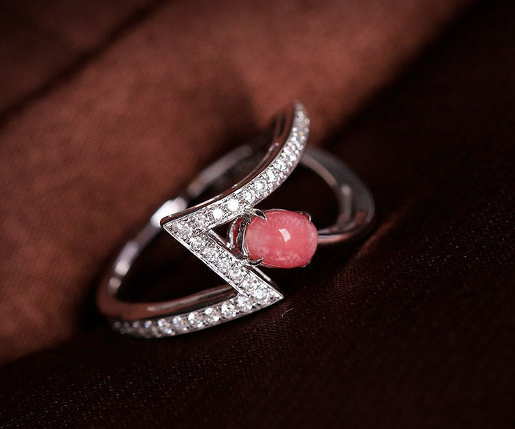 Chevron Conch Pearl  Diamond Engagement Ring - 18K White Gold Etsy