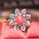 Gardenia 1.34Ct Queen Conch Pearl & Diamond Ring (Customize) 18k Solid White Gold Ring , Pearls Strombus Gigas, Engagement Ring Etsy