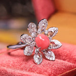 Gardenia 1.34Ct Queen Conch Pearl & Diamond Ring (Customize) 18k Solid White Gold Ring , Pearls Strombus Gigas, Engagement Ring Etsy