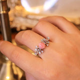 1.41Carat Queen Conch Pearl & White Diamond 18k Solid White Gold Ring, Pearls Strombus Gigas, Natural Queen Conch Pearl, Engagement Ring Etsy