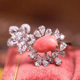 1.67Carat Queen Conch Pearl & Diamond 18k Solid White Gold Ring, Pearls Strombus Gigas, Natural Queen Conch Pearl, Engagement Ring Etsy