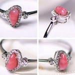 Queen Conch Pearl & White Diamond 18k Solid White Gold Ring (Customize), Strombus Gigas, Flamed Pink, Engagement Ring, Anniversary Gift Idea Etsy