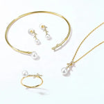 High Luster Pearl with White Diamonds Handmade 14K Yellow Solid Gold Pearl Bangles - LaCorserArtJewelry