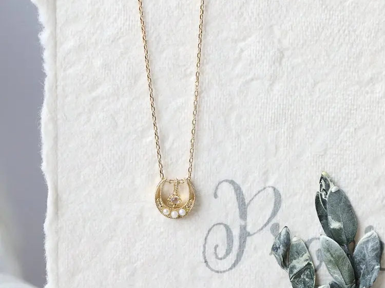 Moonstone  Pearl Necklace - Antique 18K Gold Vermeil Etsy