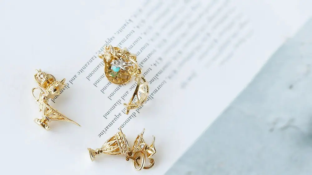 Grimm's Fairy Carved 18K Yellow Gold Carving Necklace Etsy