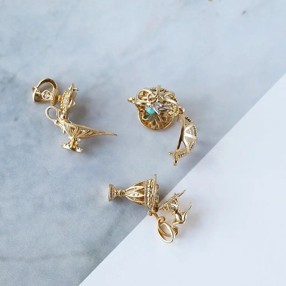 Grimm's Fairy Carved Necklace 18K Yellow Gold Etsy