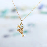 Grimm's Fairy Carved Handmade Necklace 18K Yellow Solid Gold Carving Necklace, Gift for Her, Anniversary Gift Idea, Retro Jewelry, Kettle Etsy