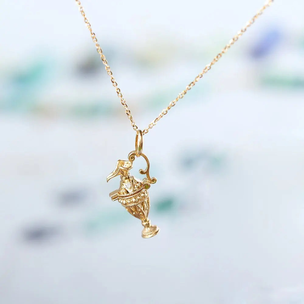 Grimm's Fairy Carved Necklace 18K Yellow Gold Etsy