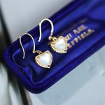 Mother of Pearl with White Diamond 14K Yellow Gold Plated Vermeil Pearl Earrings, Anniversary Gift Idea, Retro Jewelry Etsy