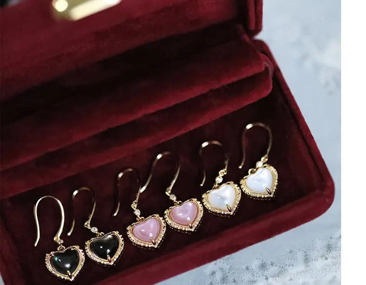 Mother of Pearl with White Diamond 14K Yellow Gold Plated Vermeil Pearl Earrings, Anniversary Gift Idea, Retro Jewelry Etsy