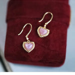 Natural Pearl  Diamond Heart Earrings - 14K Yellow Gold Vermeil Etsy
