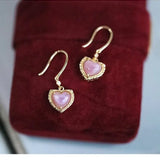 Natural Pearl  Diamond Heart Earrings - 14K Yellow Gold Vermeil Etsy