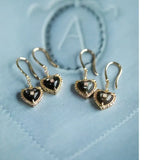 Natural Pearl  Diamond Heart Earrings - 14K Gold Vermeil Etsy