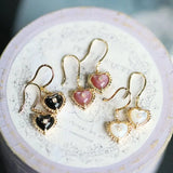Natural Pearl  Diamond Heart Earrings - 14K Gold Vermeil Etsy