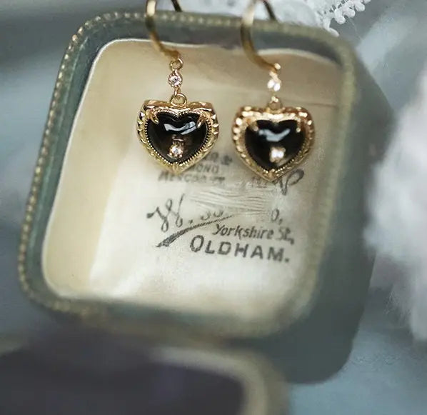 Natural Pearl  Diamond Heart Earrings - 14K Gold Vermeil Etsy
