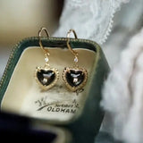 Natural Pearl  Diamond Heart Earrings - 14K Gold Vermeil Etsy