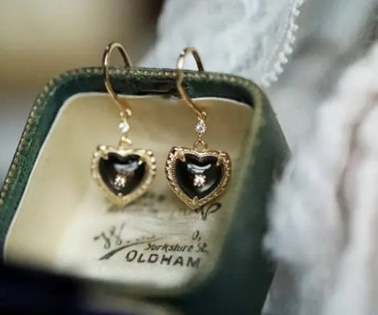 Natural Pearl  Diamond Heart Earrings - 14K Gold Vermeil Etsy