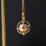 Earth AAAA+ Akoya Pearl Planet Charm 18K Solid Yellow Gold, Globe Pendant Planet Charm Pearl Pendant, Gift for Her, Anniversary Gift Idea Etsy