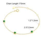 Three Emerald with White Diamonds Handmade 18k Yellow Solid Gold Bracelet, Gift for Her, Anniversary Gift, Fine Jewelry, Adjustable Bracelet Etsy
