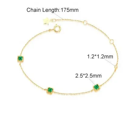 Three Emerald with White Diamonds Handmade 18k Yellow Solid Gold Bracelet, Gift for Her, Anniversary Gift, Fine Jewelry, Adjustable Bracelet Etsy
