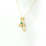 Emerald Bee Pendant Necklace  Brooch - 14K Yellow Gold Etsy